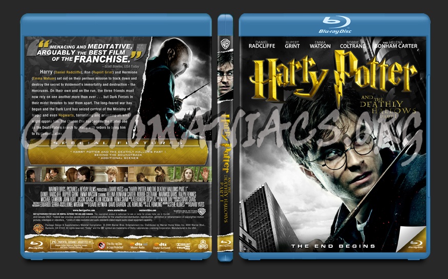 harry potter and the deathly hallows part 1 blu ray cover. lu-ray cover