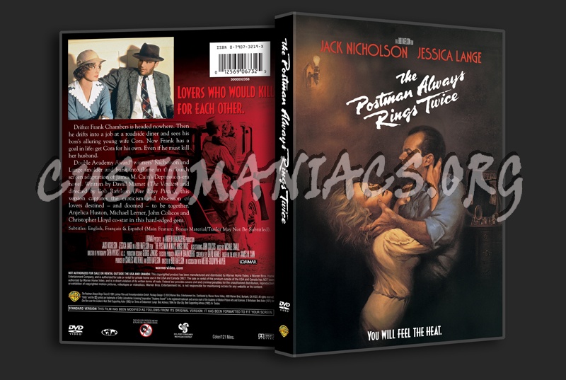 The Postman Always Rings Twice Dvd Cover Dvd Covers And Labels By Customaniacs Id 158254 Free 1995
