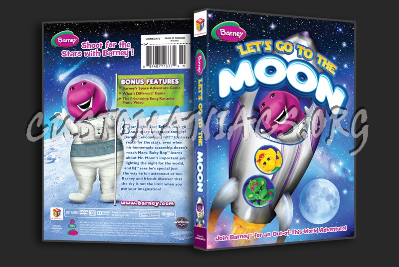 Barney Lets Go To The Moon Dvd Cover Dvd Covers And Labels By