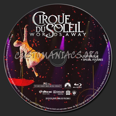 Cirque du Soleil: Worlds Away blu-ray label