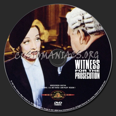 Witness for the Prosecution dvd label