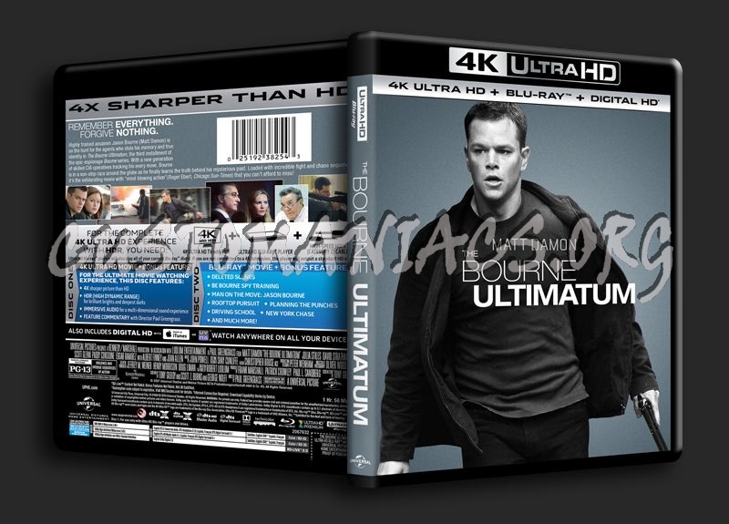 The Bourne Ultimatum 4K blu-ray cover