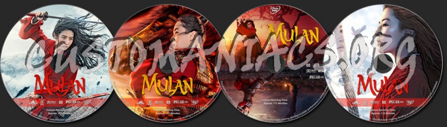 Mulan (2020) dvd label