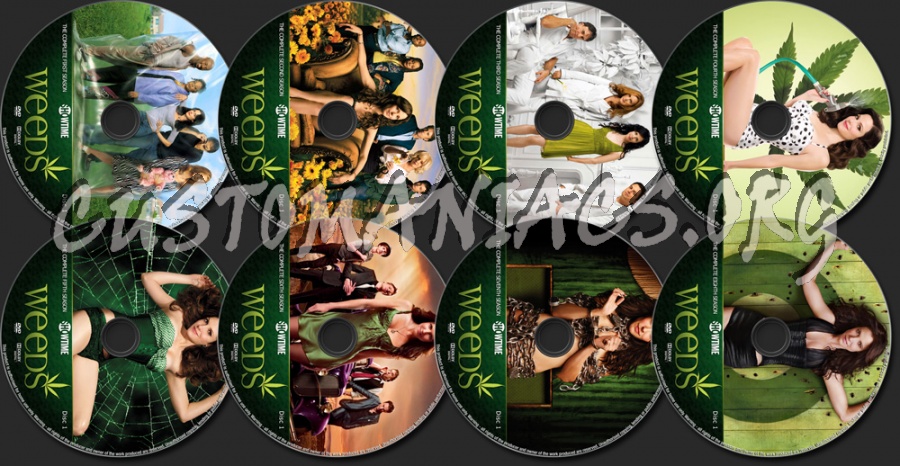 Weeds Seasons 1-8 dvd label