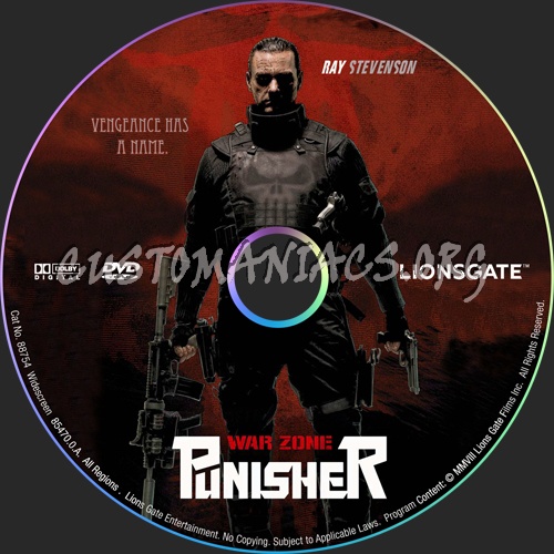 Punisher  War Zone dvd label