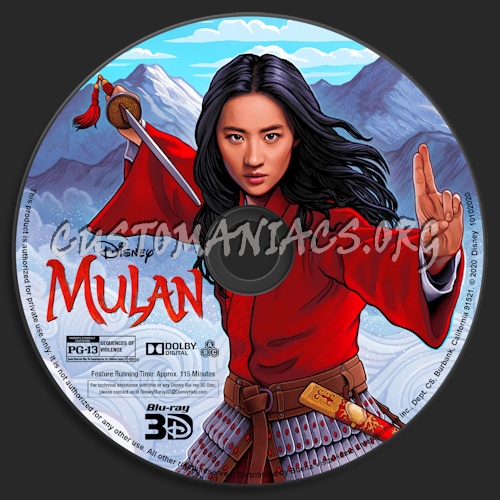 Mulan (2020) blu-ray label