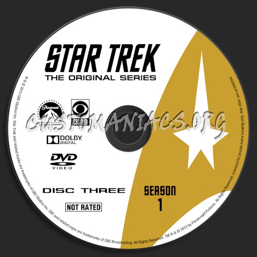 Star Trek The Original Series Season 1 dvd label