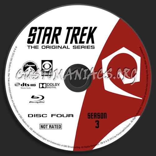 Star Trek The Original Series Season 3 blu-ray label