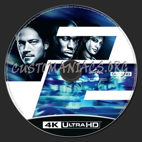 2 Fast 2 Furious 4K blu-ray label