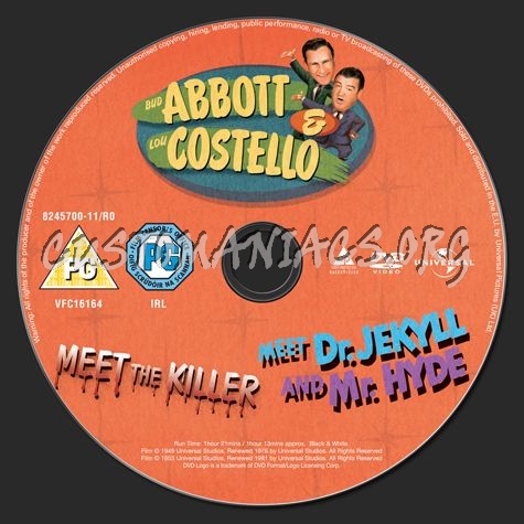 Abbott & Costello Meet the Killer & Meet Dr Jekyll and Mr Hyde dvd label