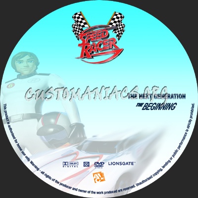 Speed Racer: The Next Generation The Beginning dvd label