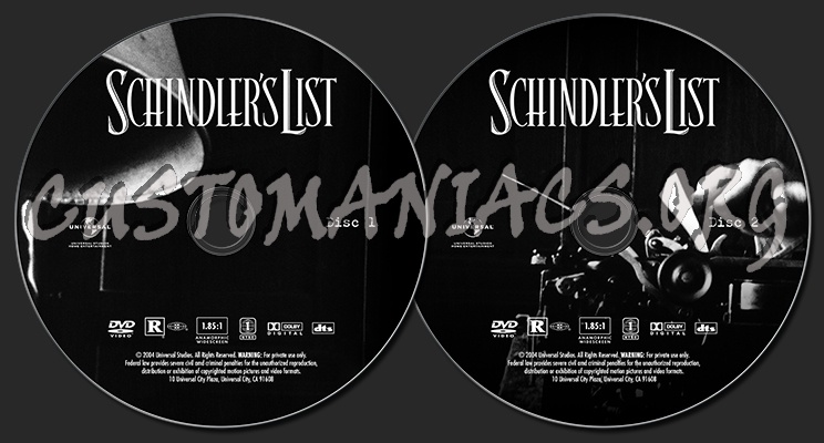 Schindler's List dvd label