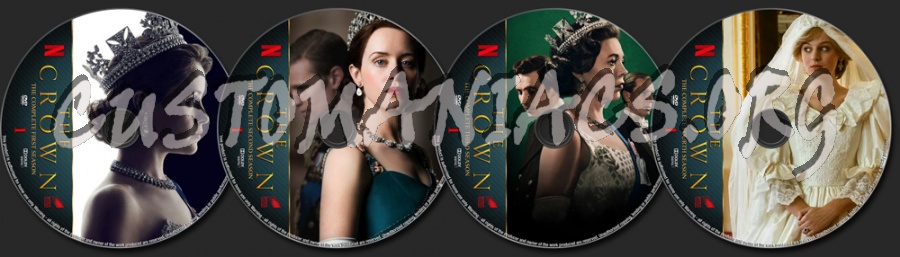 The Crown Seasons 1-4 dvd label