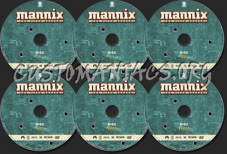 Mannix - Season 5 dvd label