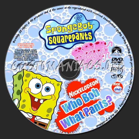 SpongeBob Squarepants - Who Bob What Pants? dvd label