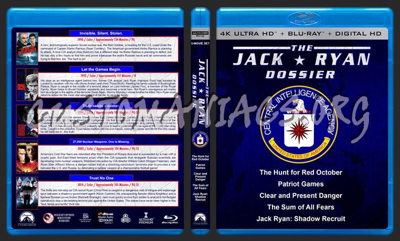 The Jack Ryan Dossier (4K) blu-ray cover