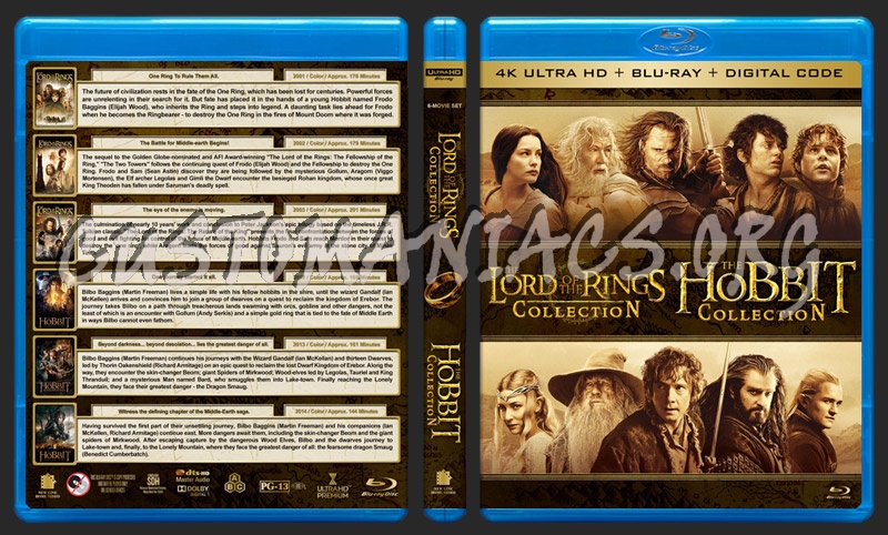 The Lord of the Rings Trilogy / The Hobbit Trilogy (4K) blu-ray cover