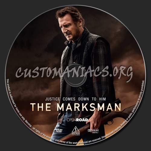 The Marksman (2021) dvd label