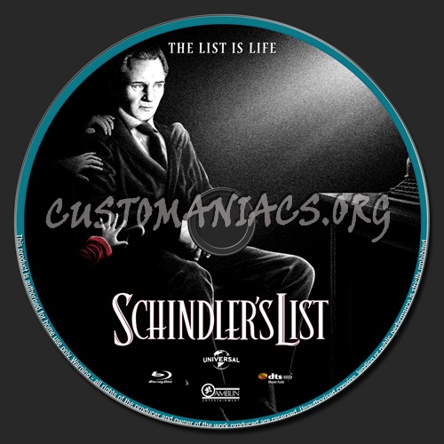 Schindler's List blu-ray label