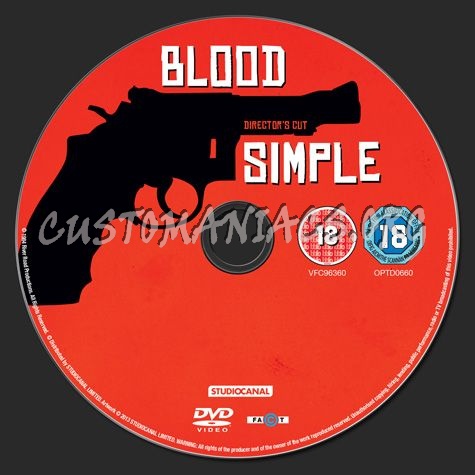 Blood Simple dvd label