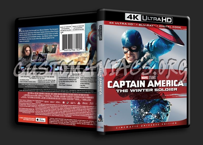 Captain America The Winter Soldier 4K blu-ray cover