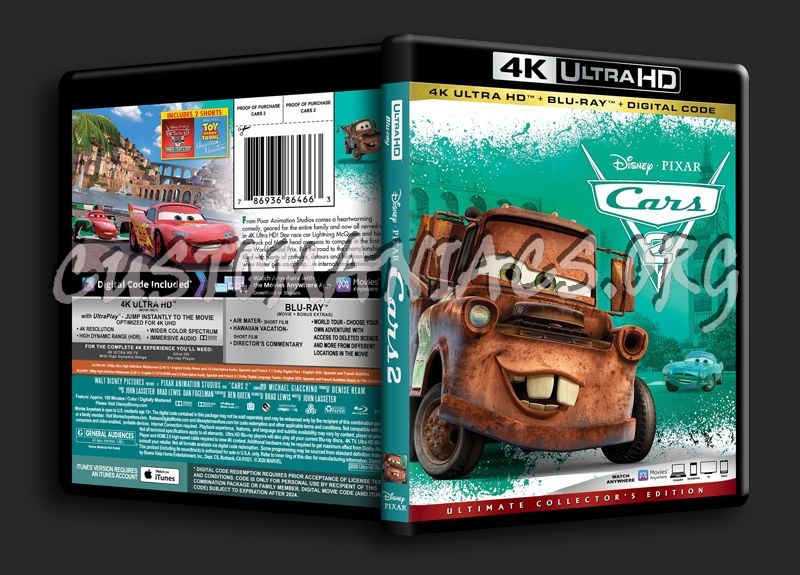 Cars 2 4K blu-ray cover