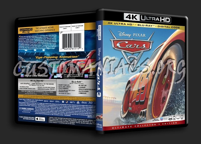 Cars 3 4K blu-ray cover