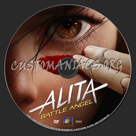 Alita: Battle Angel (2019) dvd label