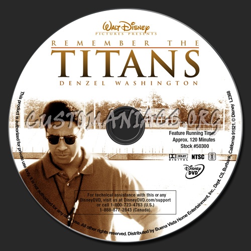Remember The Titans dvd label