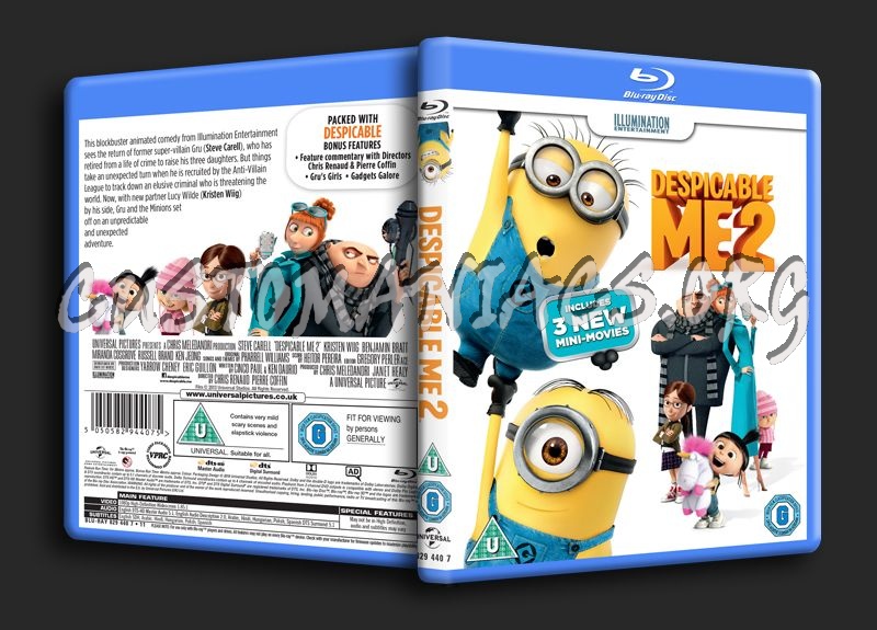 Despicable Me 2 blu-ray cover