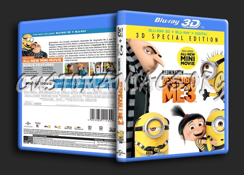 Despicable Me 3 3D blu-ray cover