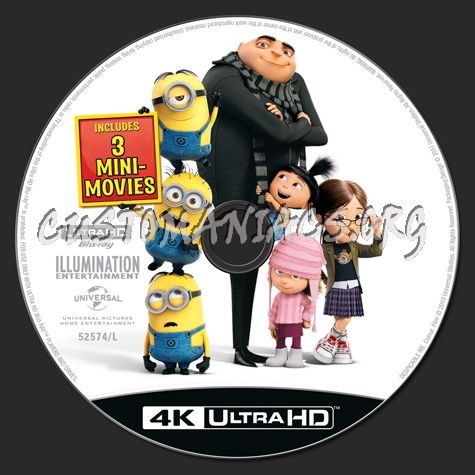 Despicable Me 4K blu-ray label