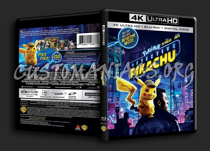 Detective Pikachu 4K blu-ray cover