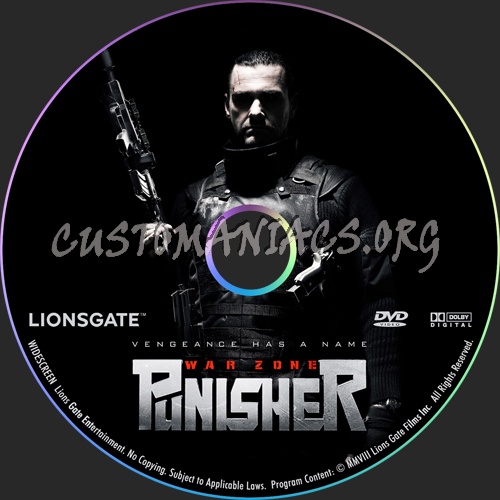 Punisher War Zone dvd label