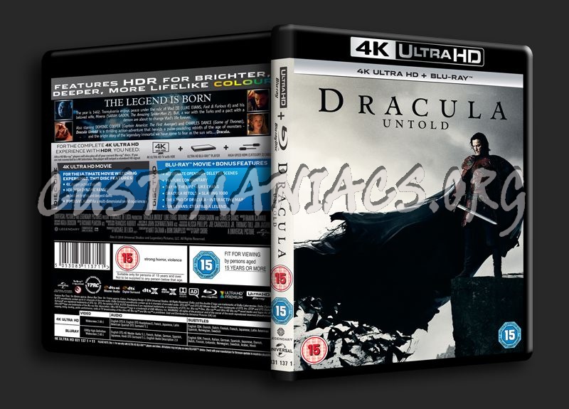 Dracula Untold 4K blu-ray cover