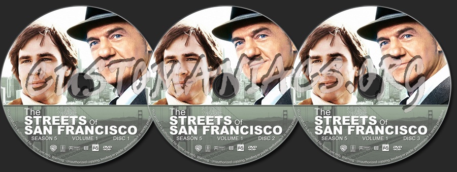 The Streets of San Francisco - Season 5, Volume 1 dvd label