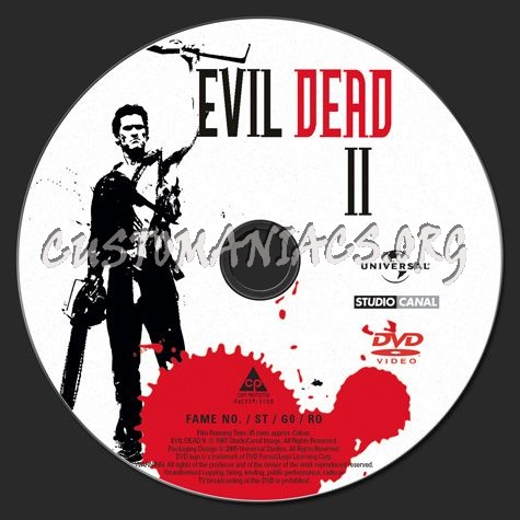 Evil Dead 2 dvd label