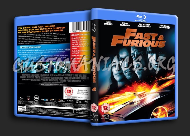 Fast And Furious 4 Blu Ray Cover Dvd Covers And Labels By Customaniacs