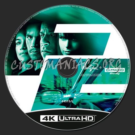 Fast & Furious 4K blu-ray label