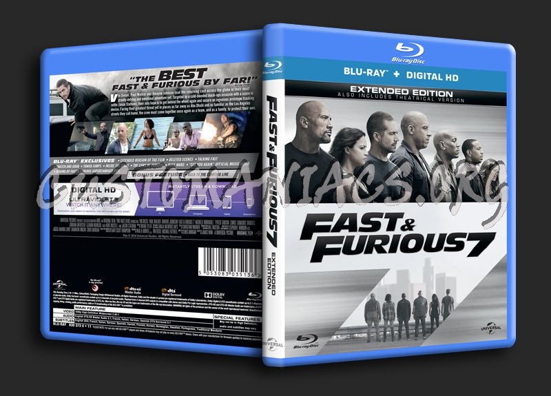 Fast & Furious 7 blu-ray cover