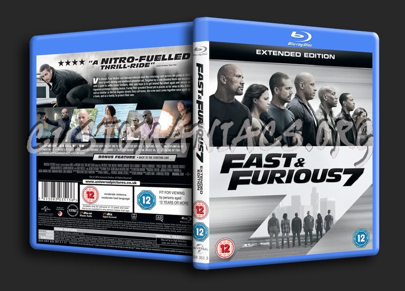 Fast & Furious 7 blu-ray cover