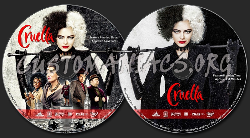 Cruella dvd label