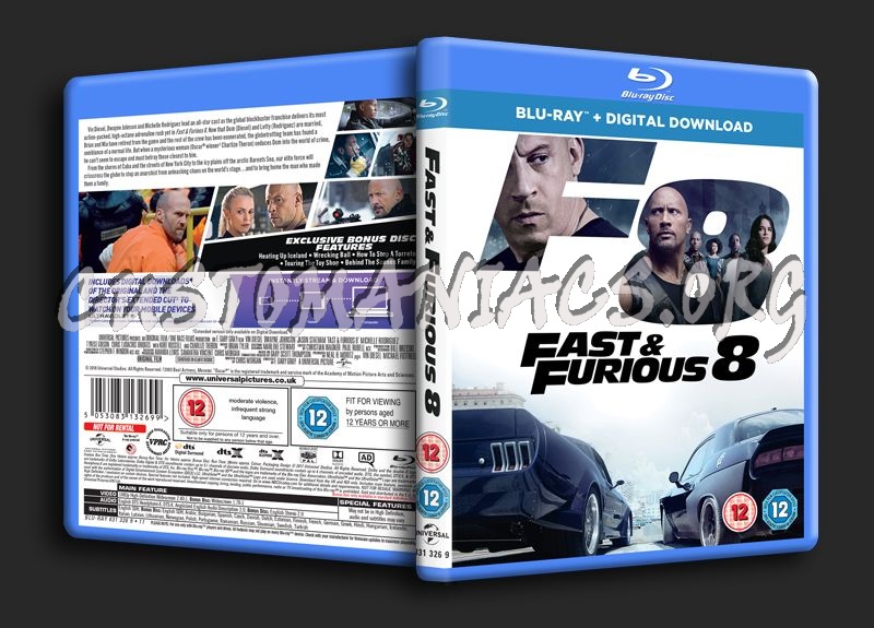 Fast & Furious 8 blu-ray cover