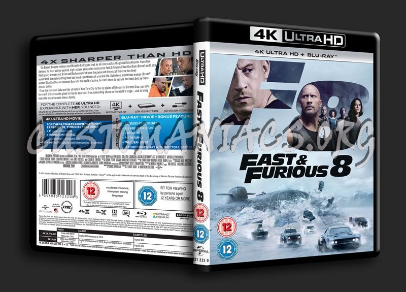 Fast & Furious 8 4K blu-ray cover