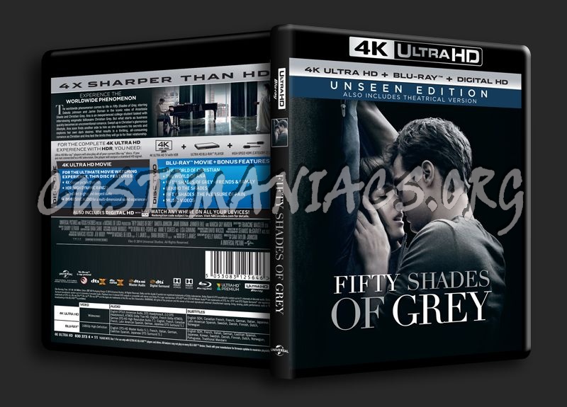 Fifty Shades of Grey 4K blu-ray cover