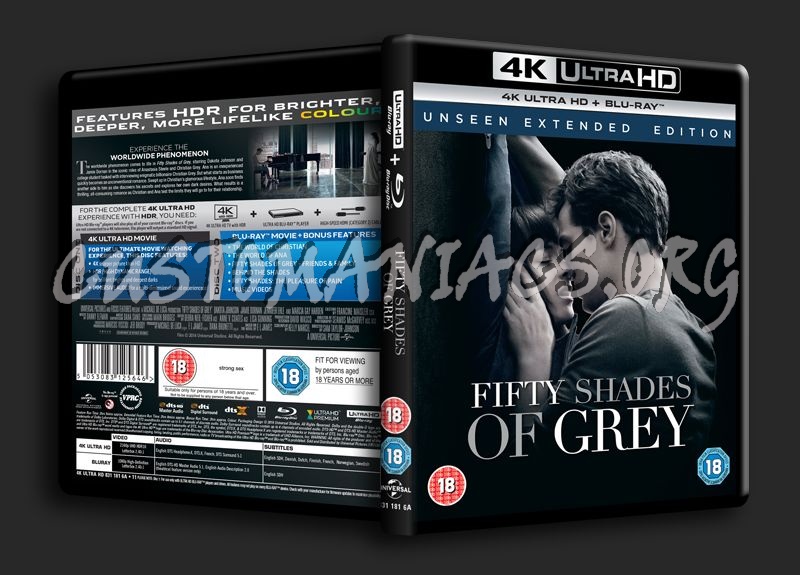 Fifty Shades of Grey 4K blu-ray cover