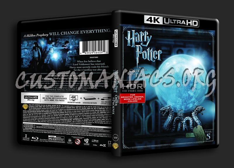 Harry Potter And The Order Of The Phoenix 4k Blu Ray Cover Dvd Covers