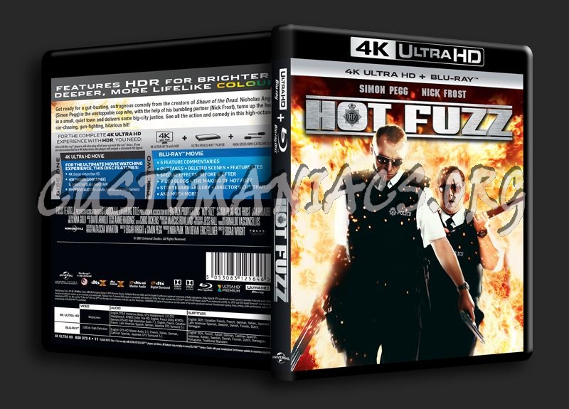 Hot Fuzz 4K blu-ray cover