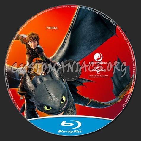 How to Train your Dragon 2 blu-ray label