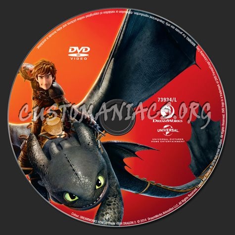 How to Train your Dragon 2 dvd label